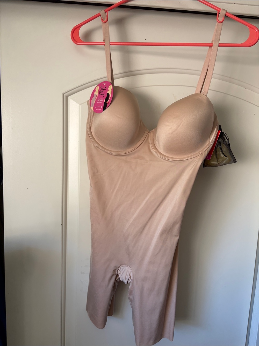 SPANX Nude Full-Body Shapewear Bodysuit with Built-In Bra